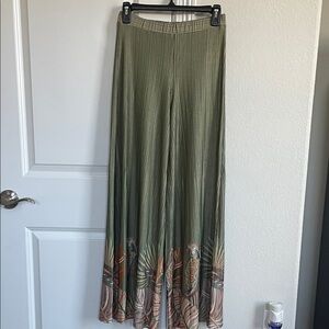 FARM Rio Green Wide Leg Pants